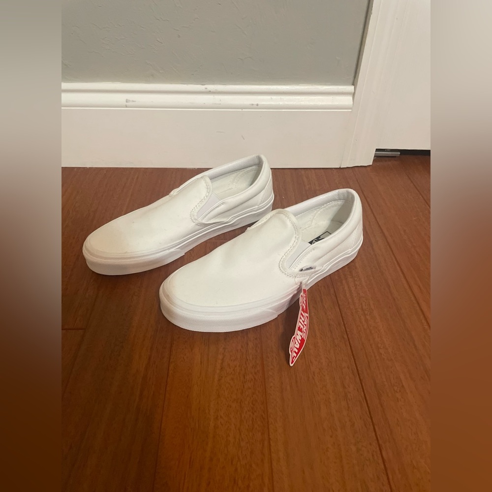 Brand new white slip on Vans